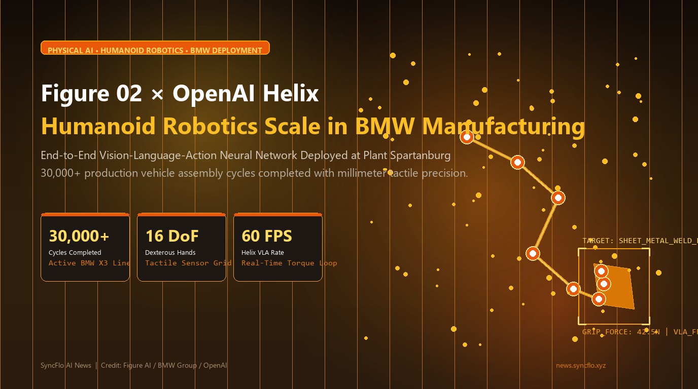 Dexterous humanoid robot assembling precision automotive components illuminated by warm golden amber spotlights in an advanced smart manufacturing facility