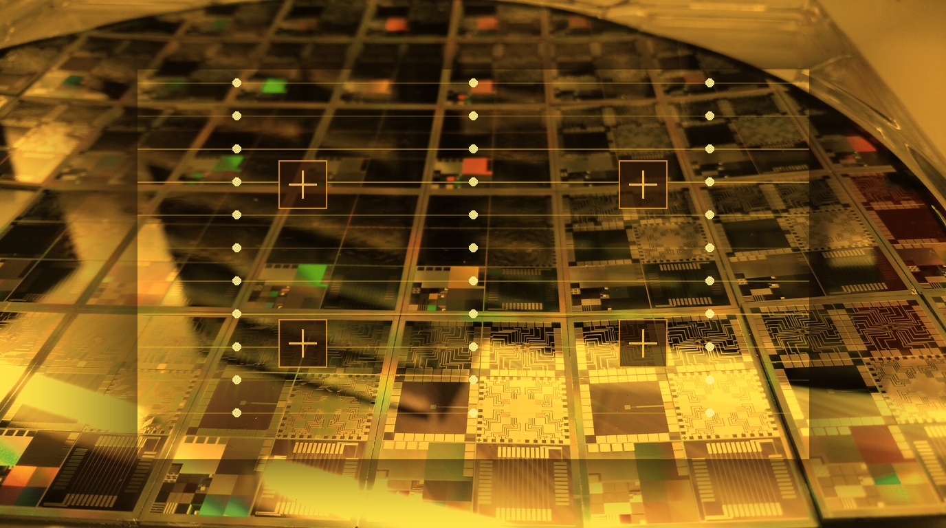 NVIDIA and TSMC Project Hyperion-X monolithic 1.6nm wafer-scale superchip with co-packaged optical waveguides illuminated in warm gold and amber specular reflections